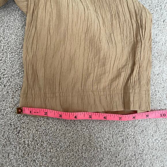 Madewell Khaki Crinkled Crepe Straight-Leg Crop Pants (M) - Picture 13 of 13